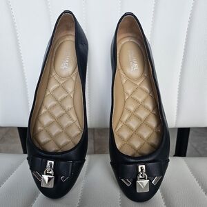 Michael Kors Dark Navy Blue Flats with Silver Accents